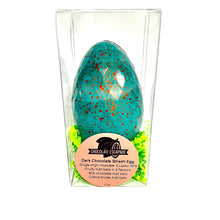 Load image into Gallery viewer, Turquoise chocolate egg with bronze specks in a clear packaging on a white background