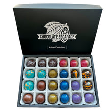 Load image into Gallery viewer, Box of assorted chocolates with lid on a white background
