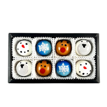 Load image into Gallery viewer, Four colorful chocolates in a black box
